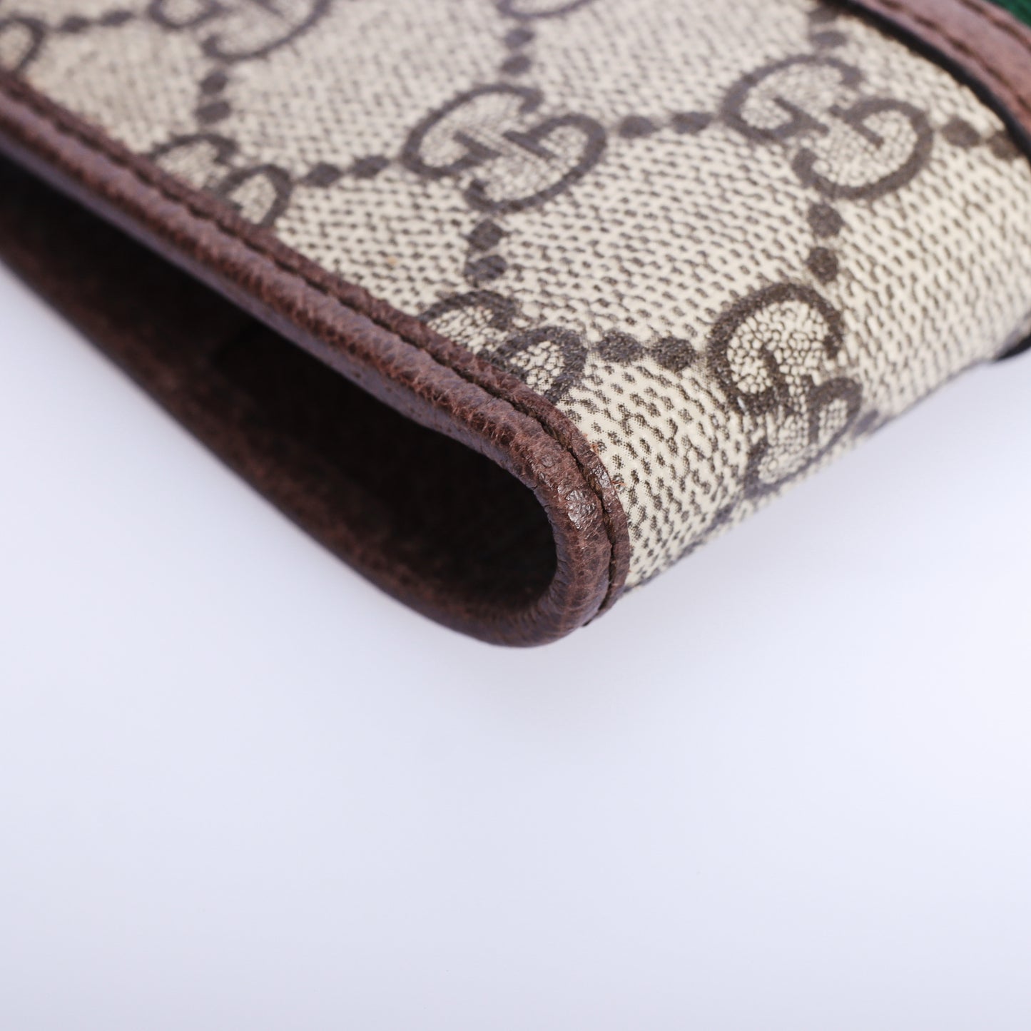 Pre-Owned Gucci Ophidia Brown Coated Canvas Wallet 83849596