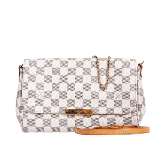 Pre-Owned Louis Vuitton Favorite White Damier Azur Coated Canvas Crossbody Bag 83929893