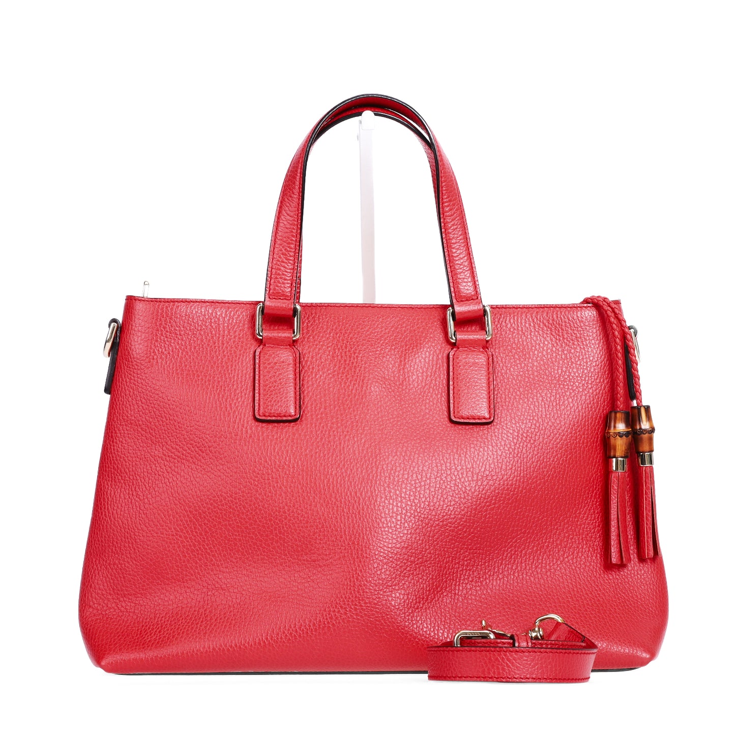Pre-Owned Gucci Red Pebbled Calfskin Shoulder Bag  84133222