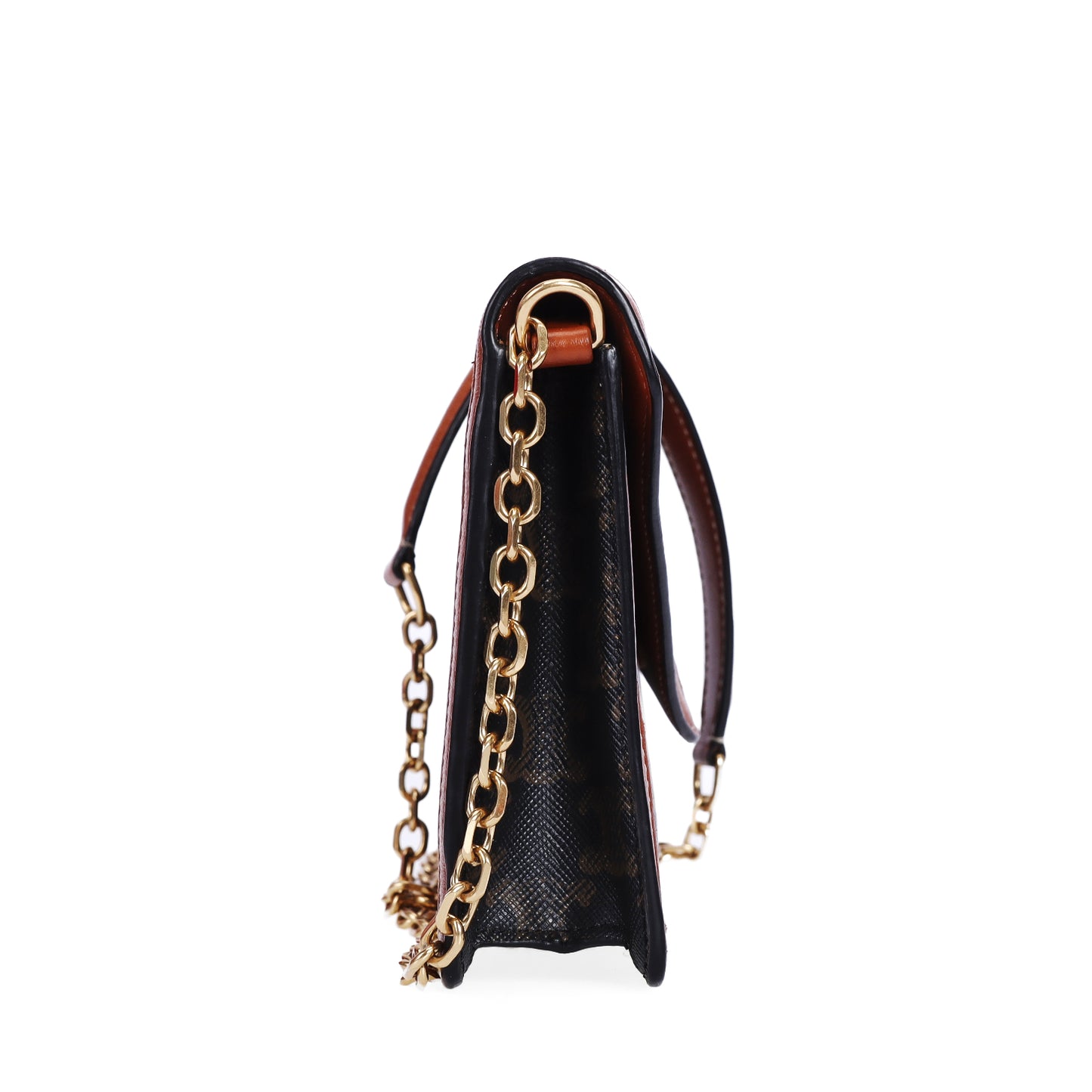 Pre-Owned Celine Triomphe Canvas Brown Calfskin Crossbody Bag 85545843