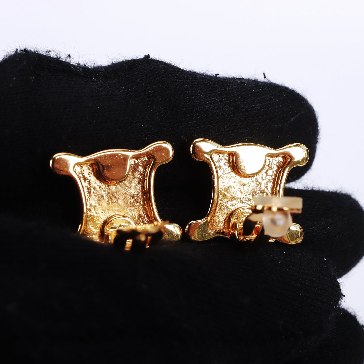 Pre-Owned Celine Vintage Gold-Tone Metal Stud Earrings 85751053