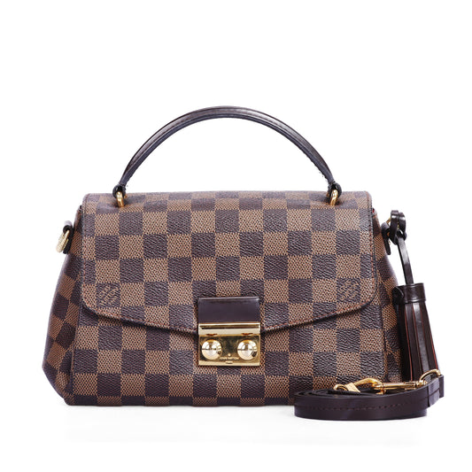 Pre-Owned Louis Vuitton Damier Ebene Brown Coated Canvas Shoulder Bag 85978915