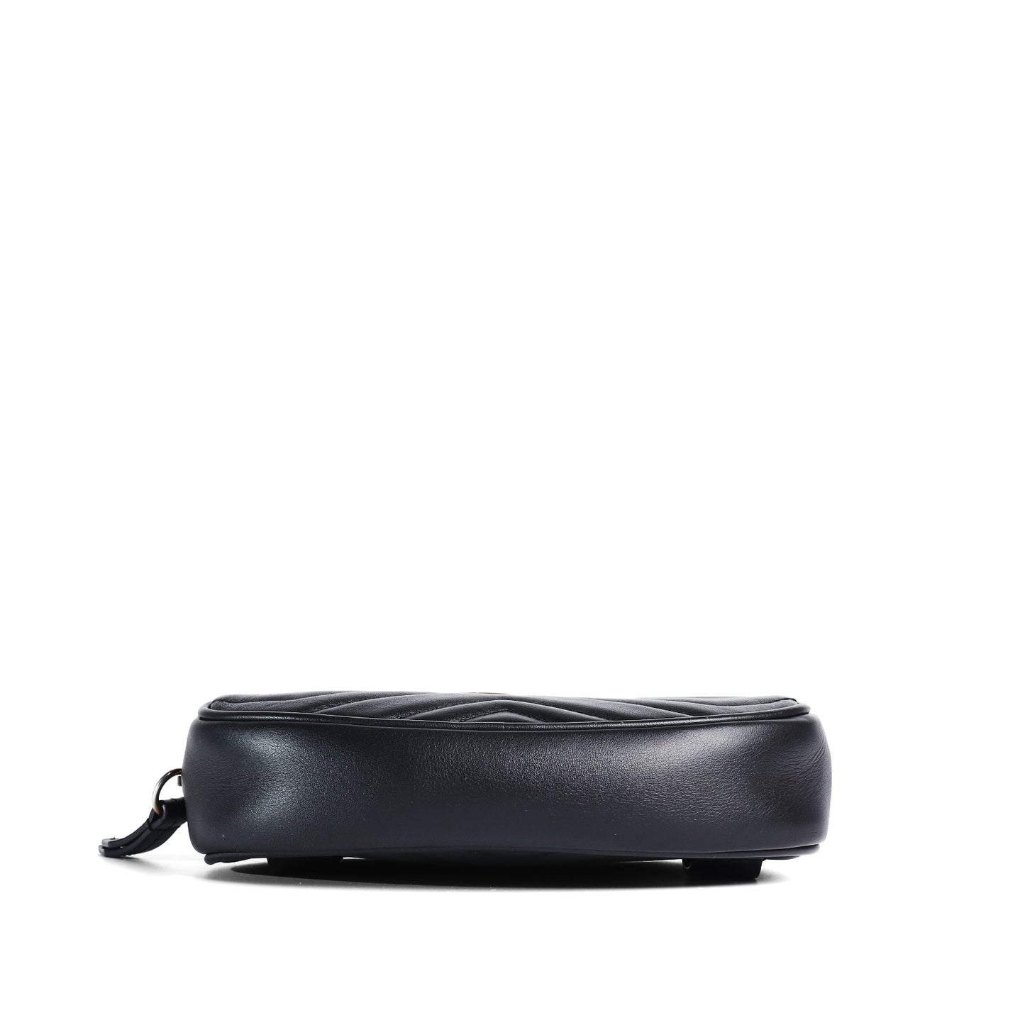 Pre‑Owned Gucci Marmont Black Matelassé GG Calfskin Belt Bag 86311781