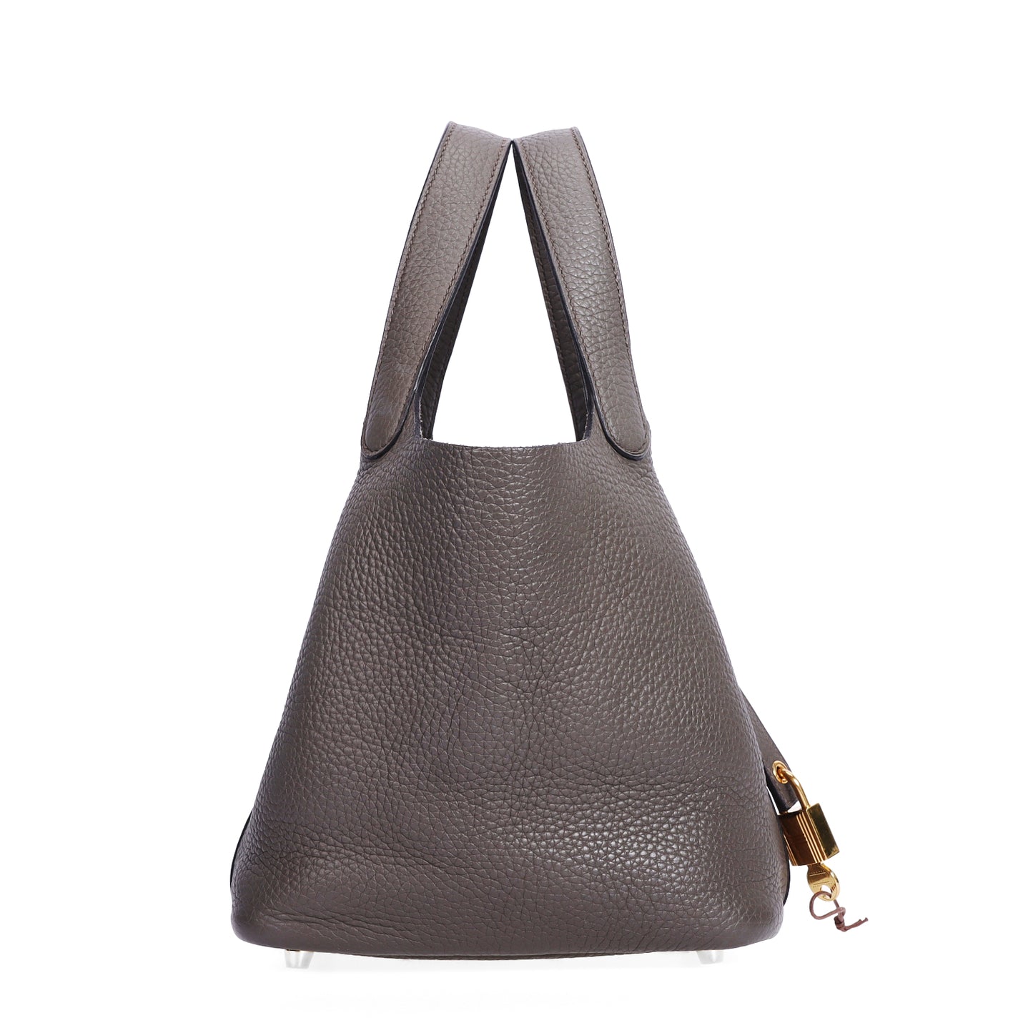 Pre-Owned Hermès Picotin Lock Gris Étain  Taurillon Clémence Leather Top Handle Bag 87945193L