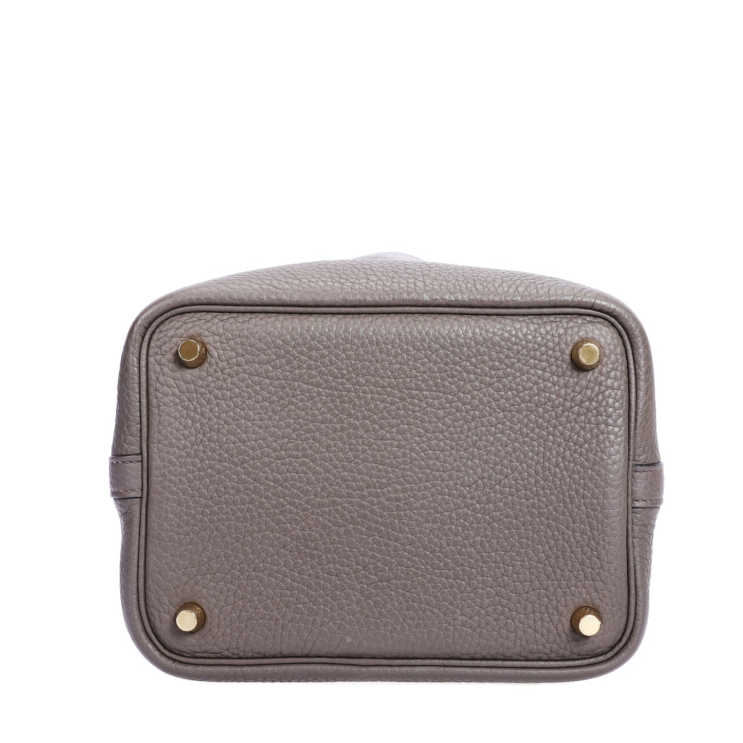 Pre-Owned Hermès Picotin Lock Gris Étain  Taurillon Clémence Leather Top Handle Bag 87945193L