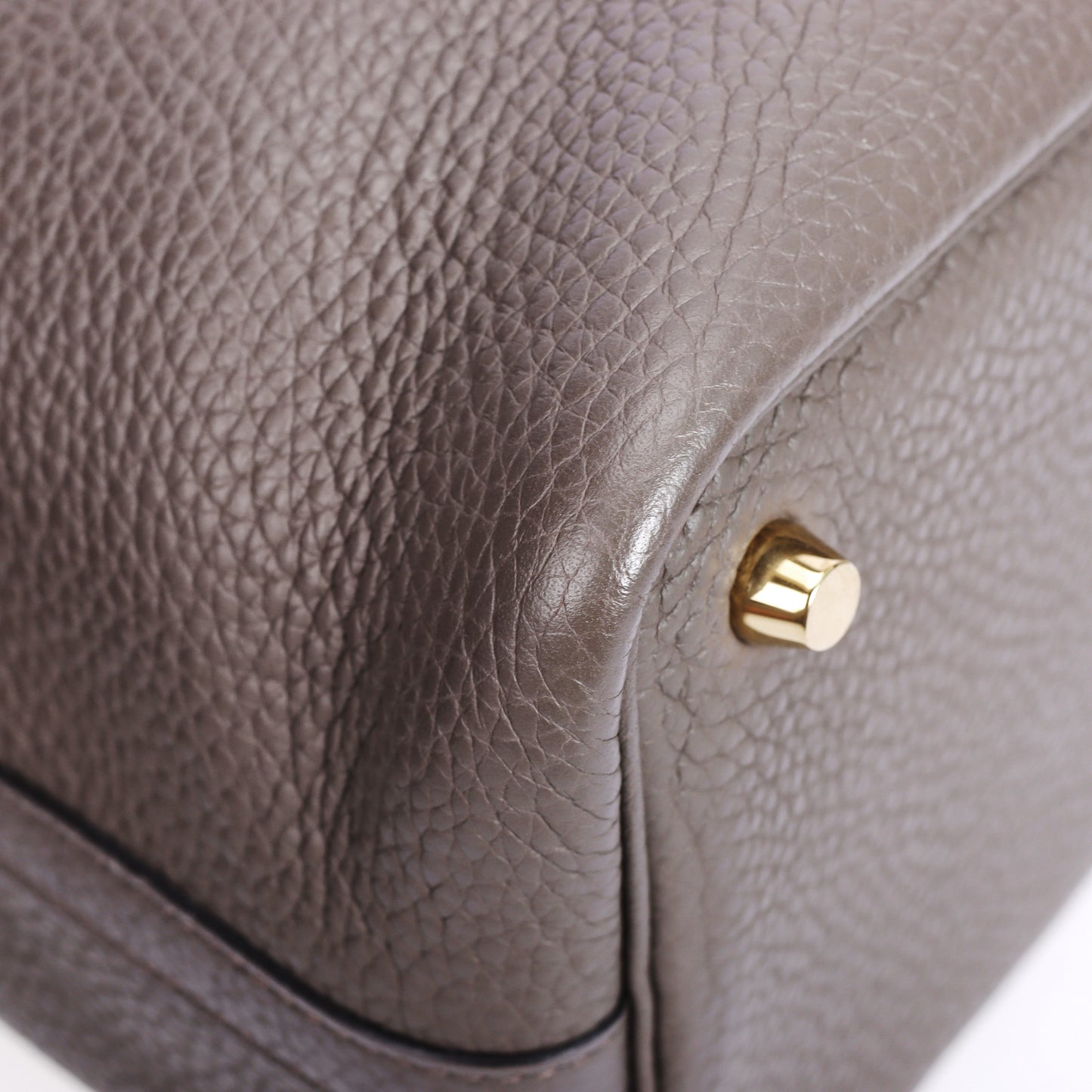 Pre-Owned Hermès Picotin Lock Gris Étain  Taurillon Clémence Leather Top Handle Bag 87945193L