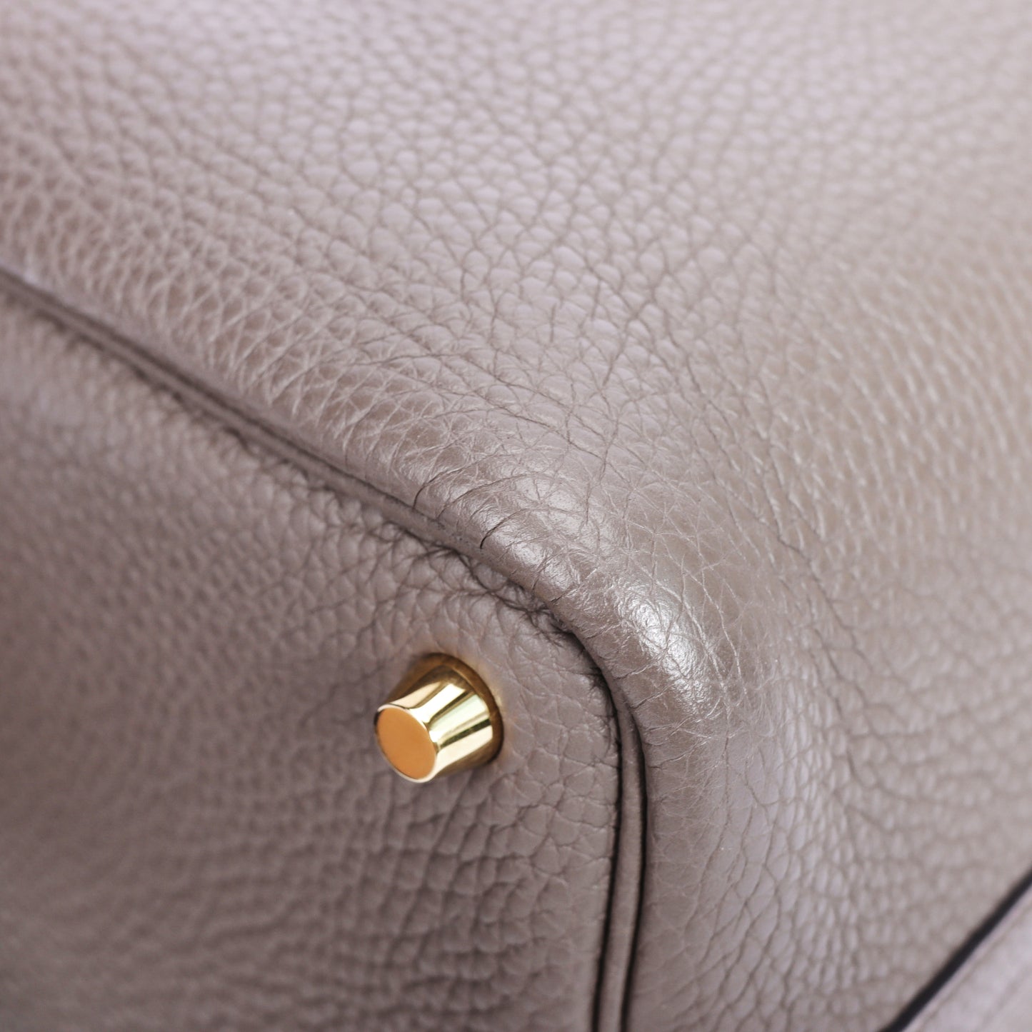 Pre-Owned Hermès Picotin Lock Gris Étain  Taurillon Clémence Leather Top Handle Bag 87945193L