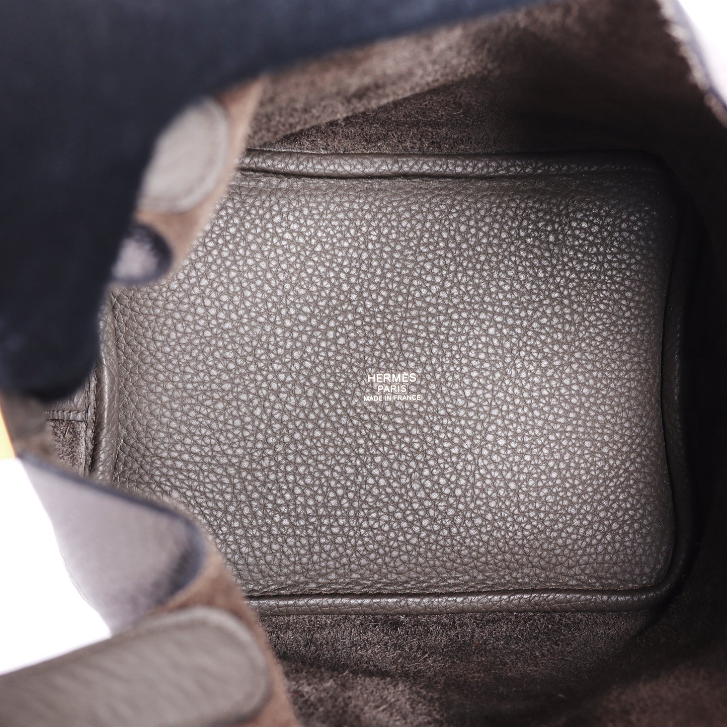 Pre-Owned Hermès Picotin Lock Gris Étain  Taurillon Clémence Leather Top Handle Bag 87945193L