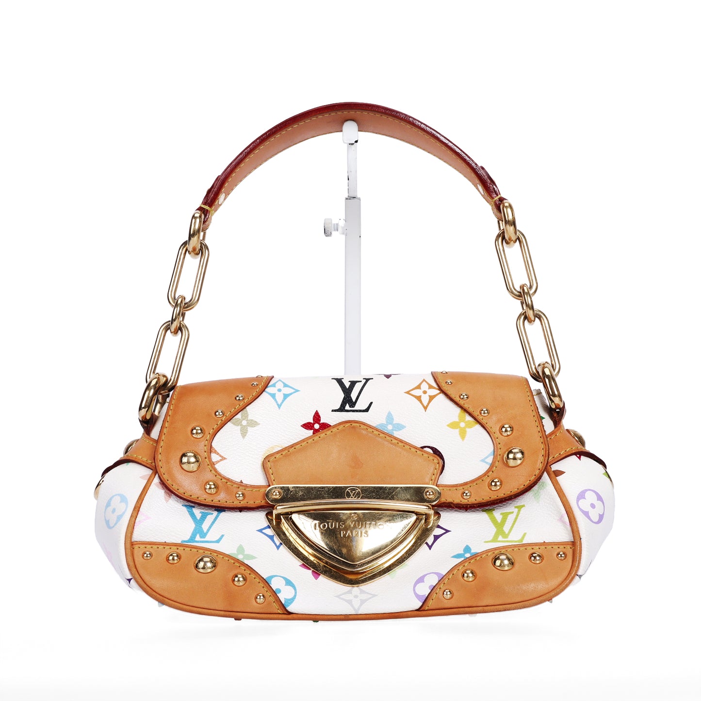 Pre-Owned Louis Vuitton Marilyn White Murakami Coated Canvas Top Handle Bag 88253274