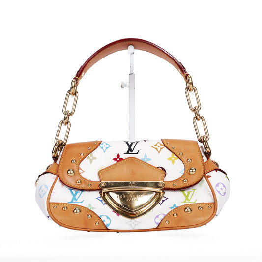 Pre-Owned Louis Vuitton Marilyn White Murakami Coated Canvas Top Handle Bag 88253274