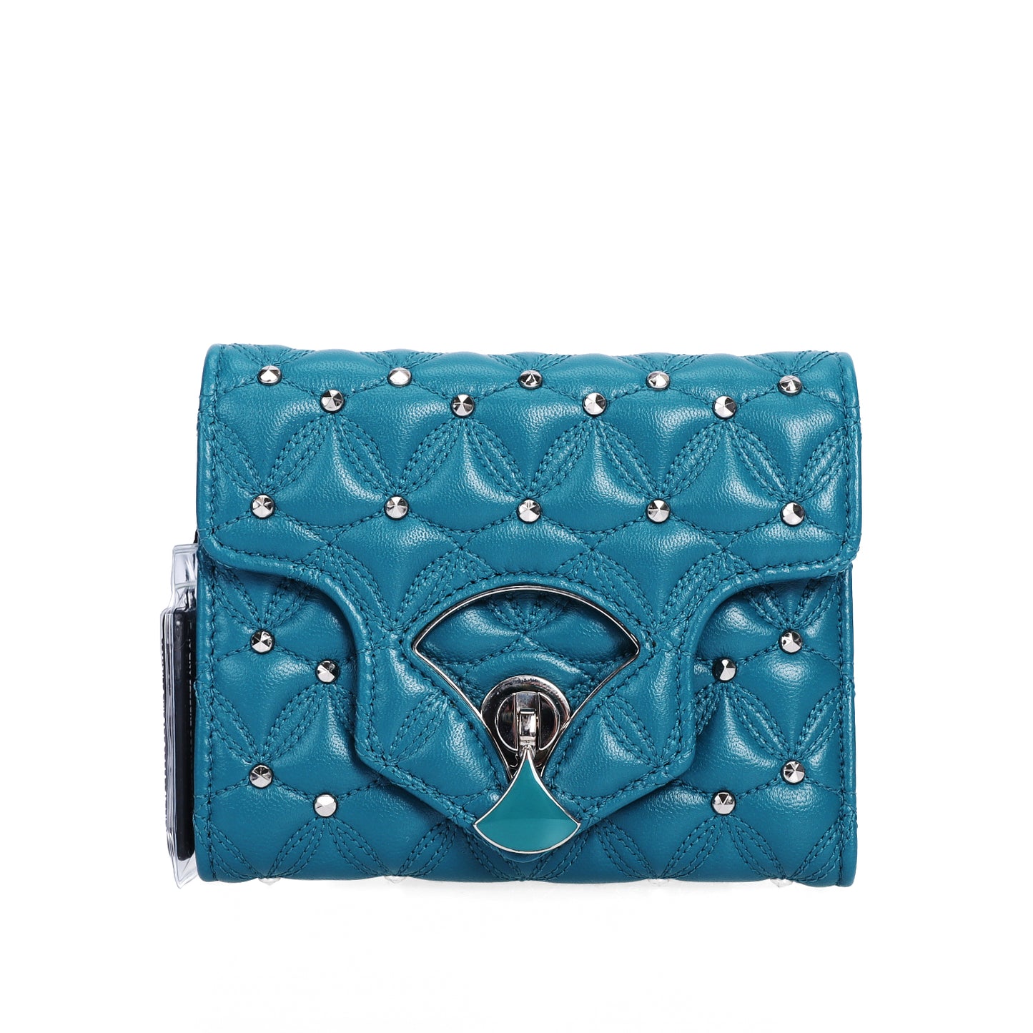 Pre-Owned Bvlgari Divas’ Dream Turquoise Calfskin Wallet 88841585