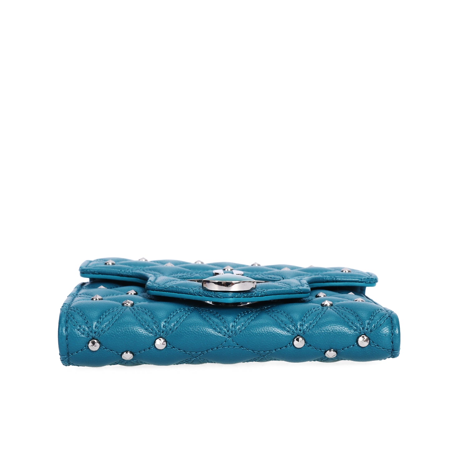 Pre-Owned Bvlgari Divas’ Dream Turquoise Calfskin Wallet 88841585