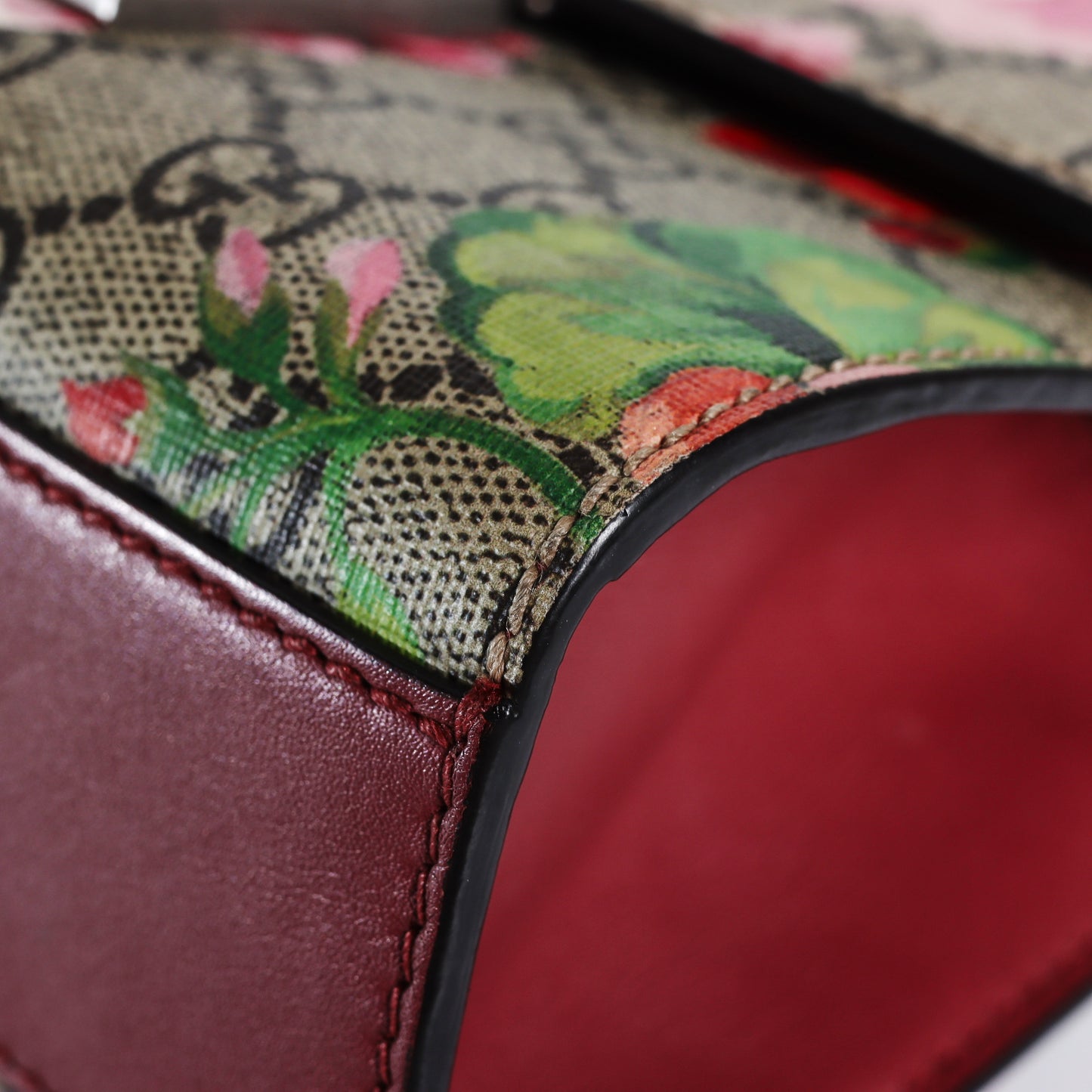 Pre-Owned Gucci Padlock GG Supreme Mini Beige Floral Coated Canvas Shoulder Bag 88921304