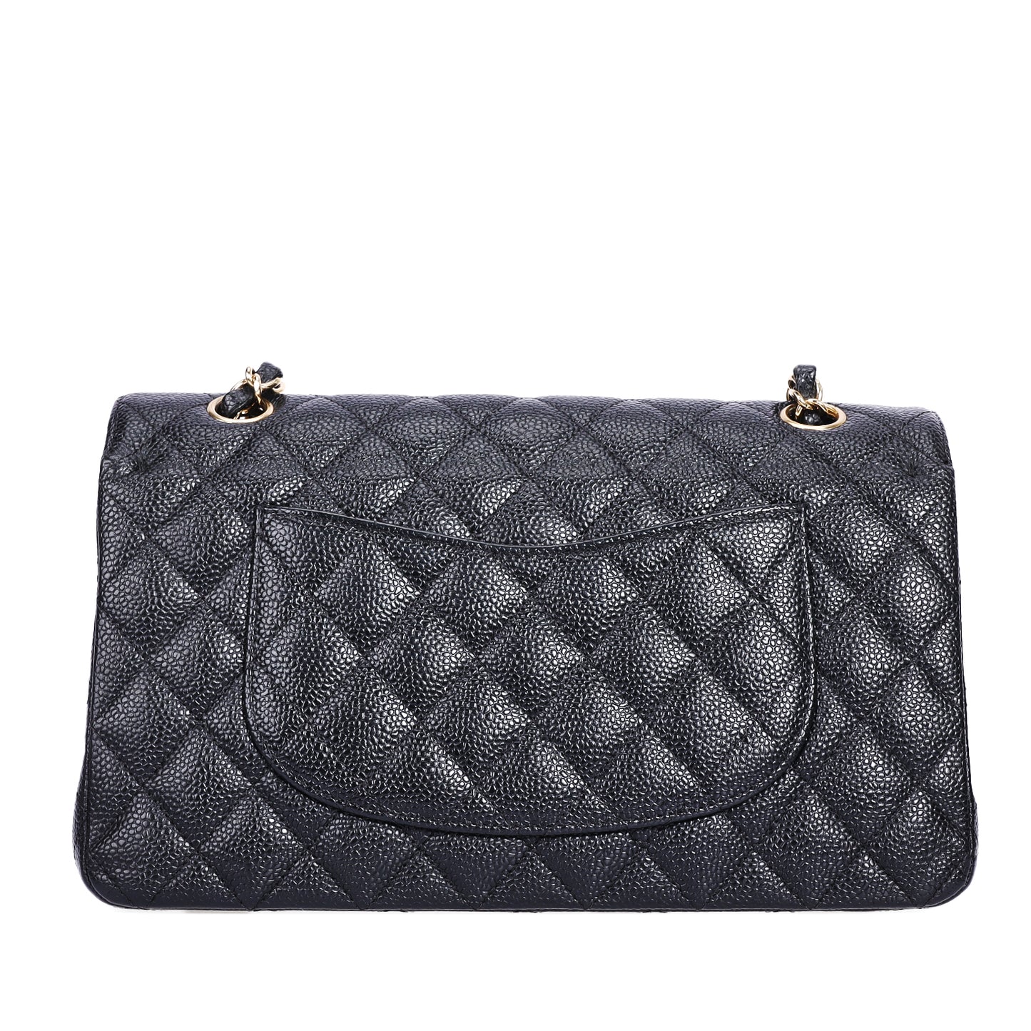 Pre-Owned Chanel Classic Double Flap Black Calfskin Leather Chain Shoulder Bag 88993867