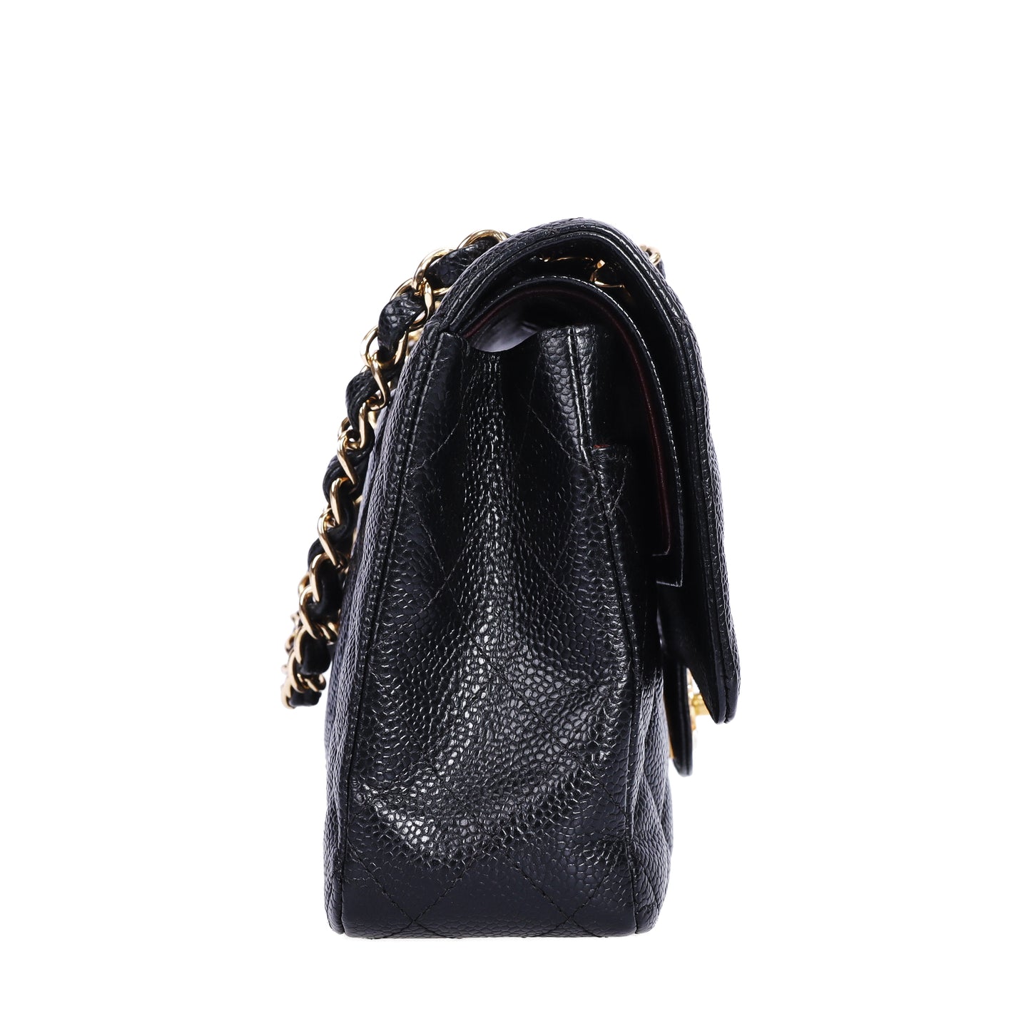 Pre-Owned Chanel Classic Double Flap Black Calfskin Leather Chain Shoulder Bag 88993867