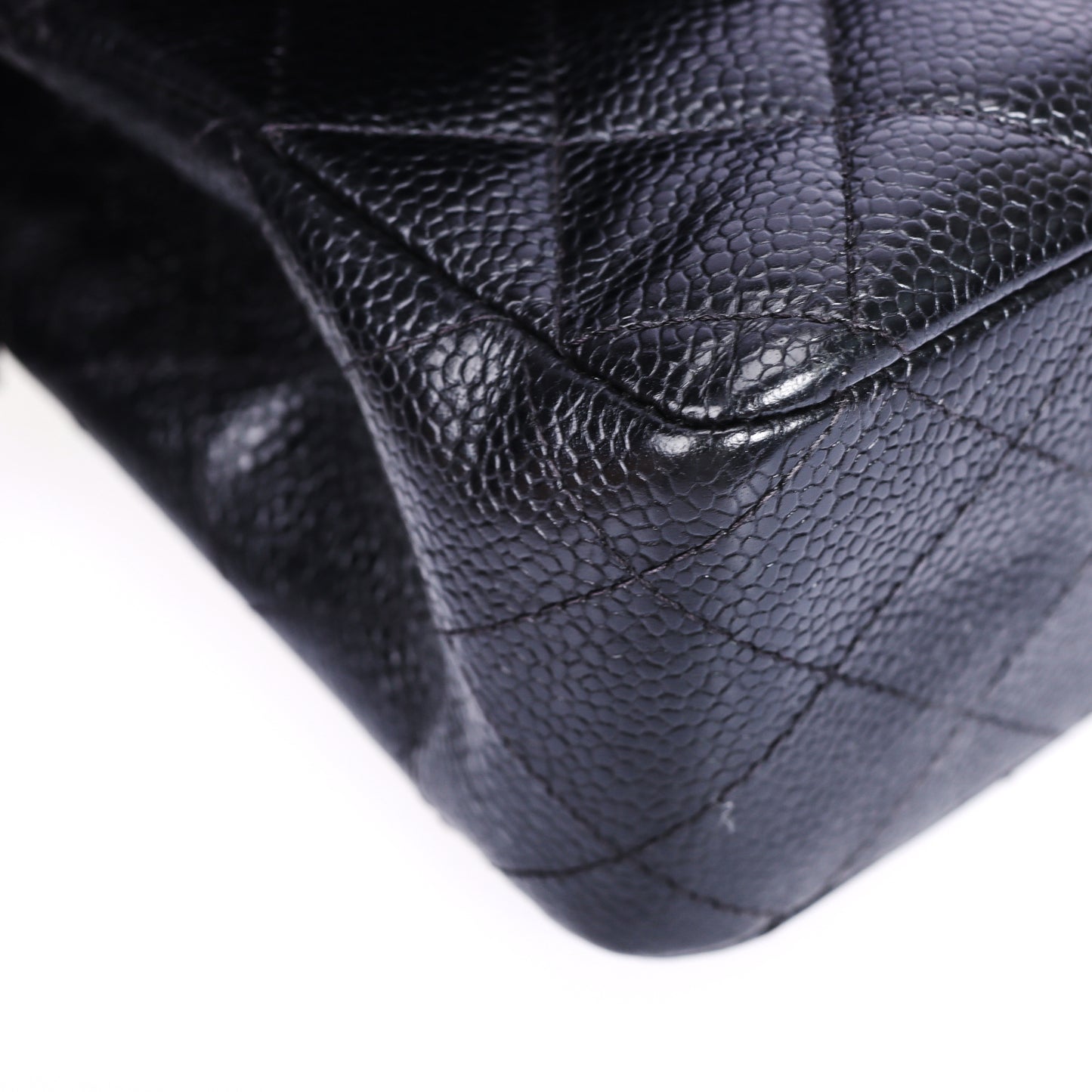 Pre-Owned Chanel Classic Double Flap Black Calfskin Leather Chain Shoulder Bag 88993867