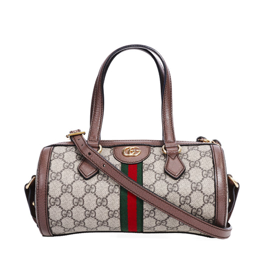 Pre-Owned Gucci Ophidia GG Supreme  Beige Coated Canvas Crossbody Bag 89546973