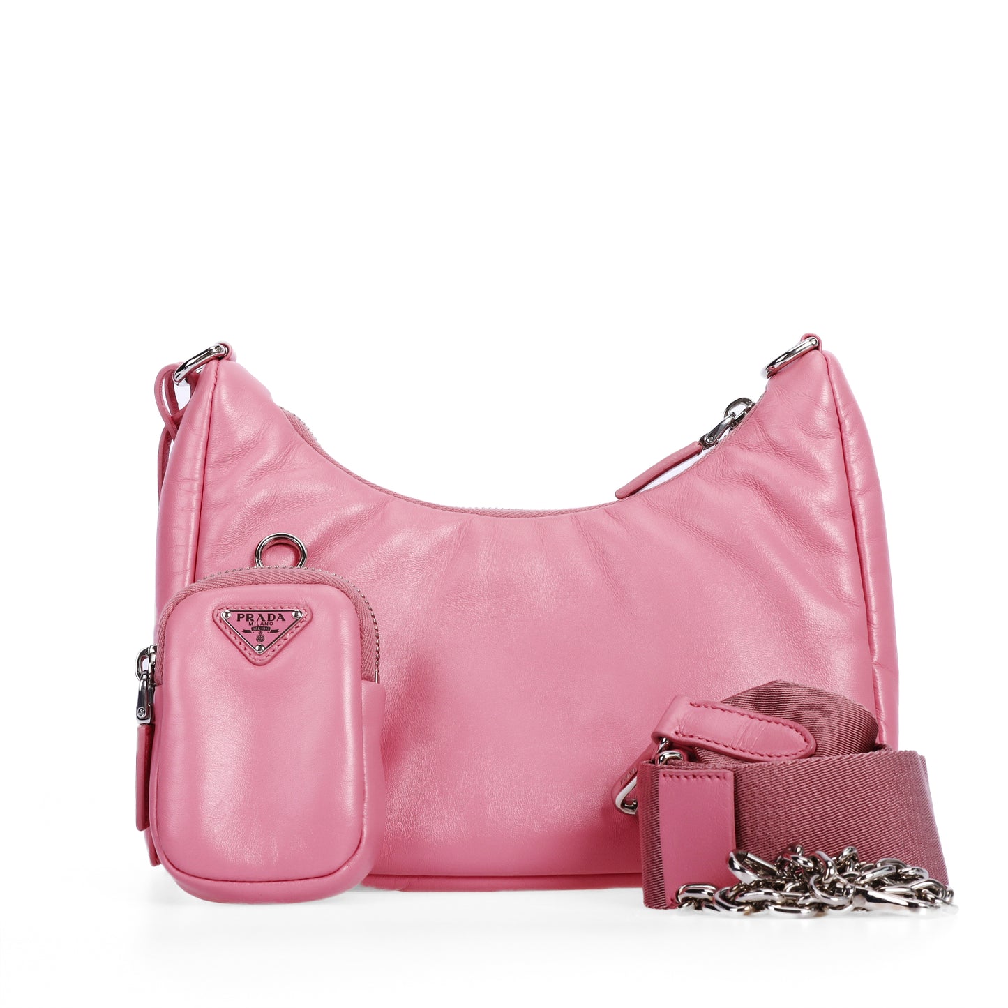 Pre-Owned PRADA Re-Edition Pink Calfskin Leather Shoulder Bag 89576109