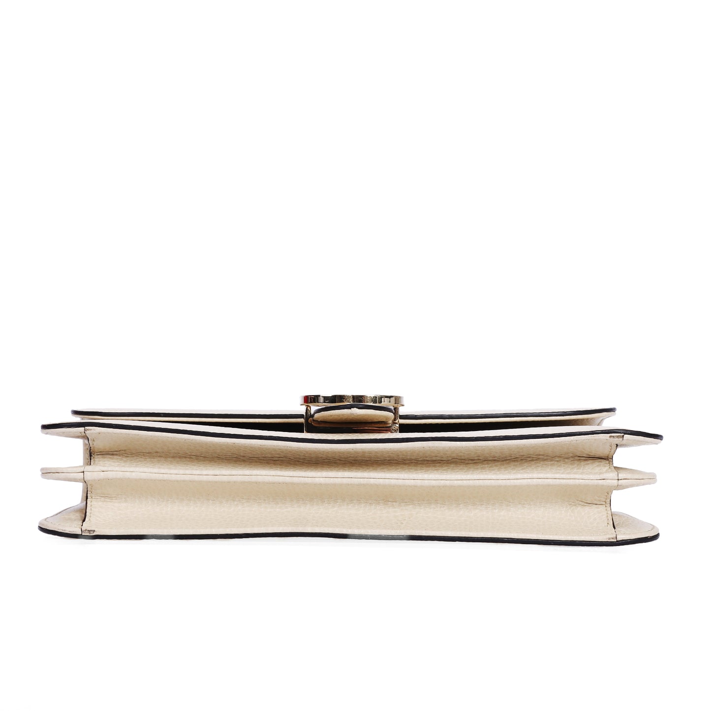 Pre-Owned Gucci Interlocking G  Large Size White Calfskin Shoulder Bag 89633915 c