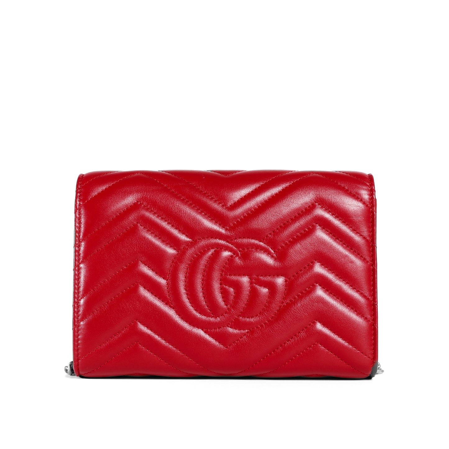 Pre-Owned Gucci GG Marmont Red Matelassé Leather Crossbody Bag 89661766