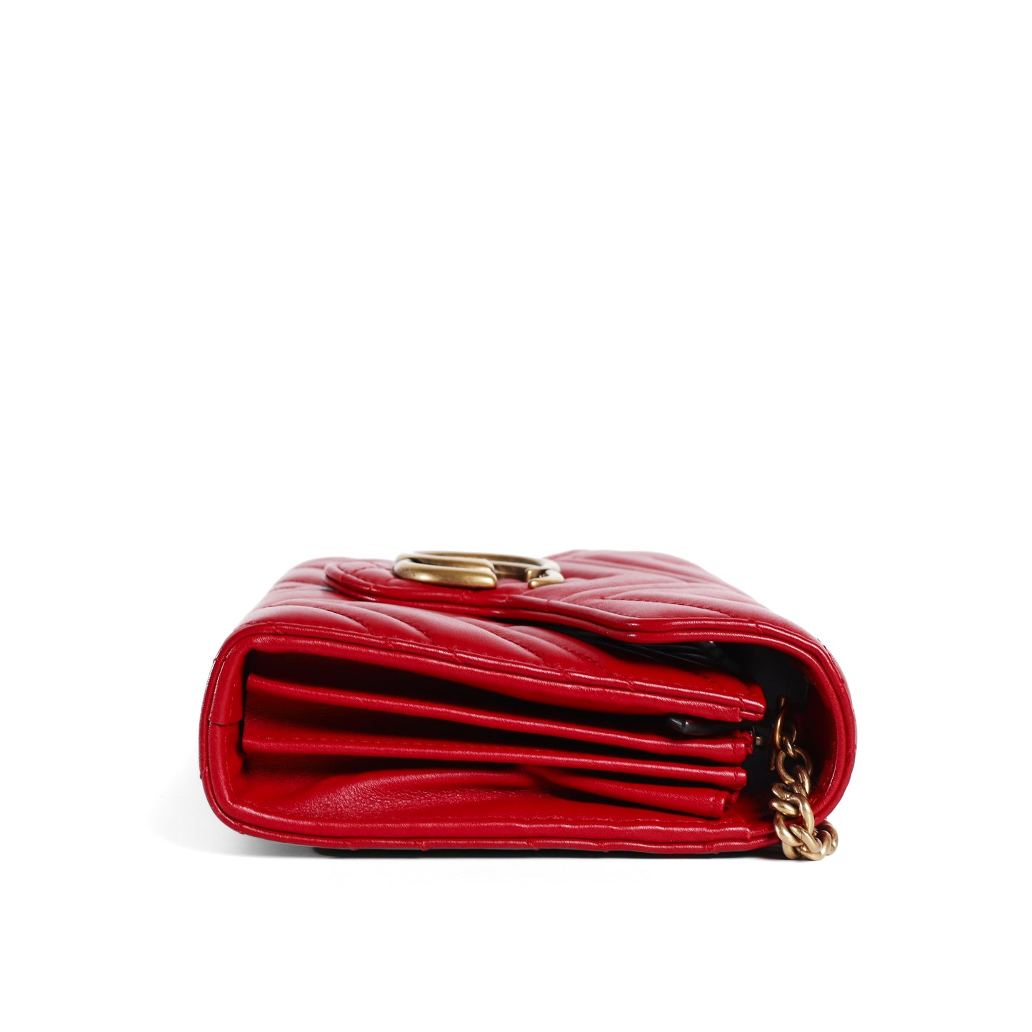 Pre-Owned Gucci GG Marmont Red Matelassé Leather Crossbody Bag 89661766