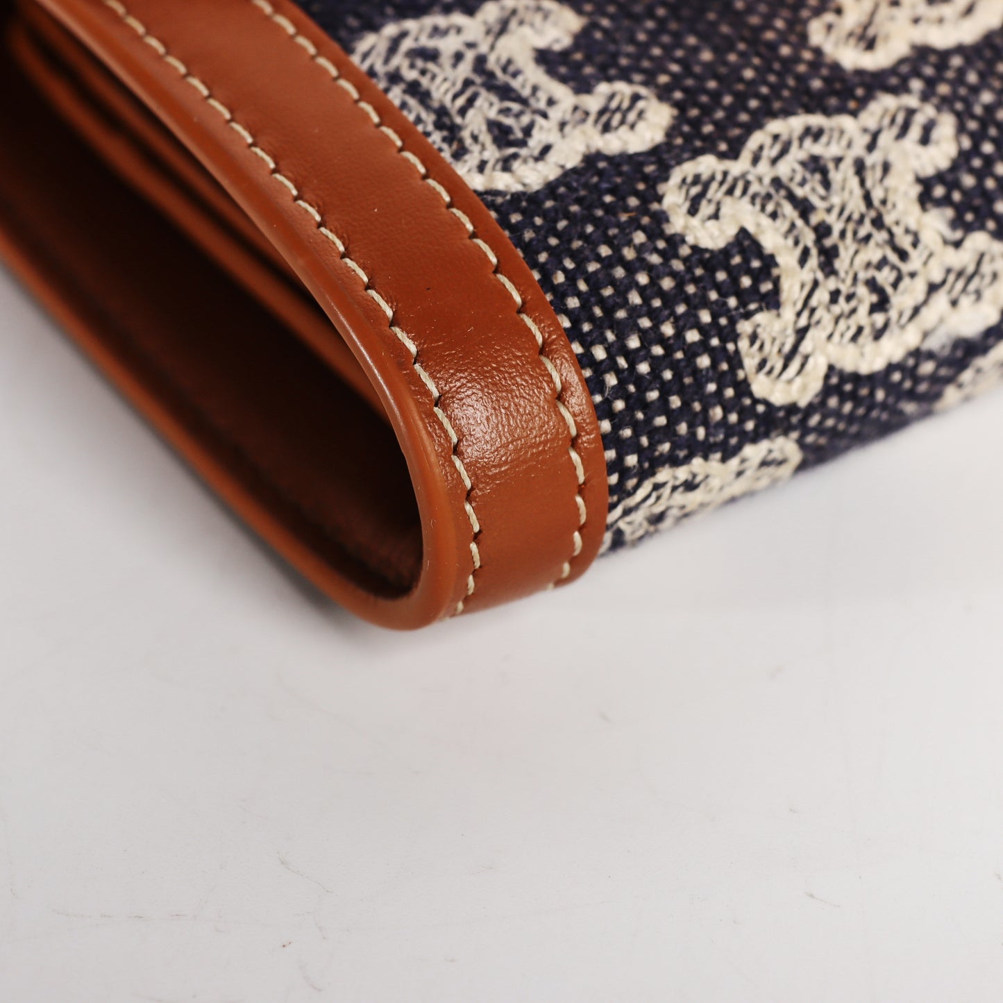 Pre-Owned Celine Triomphe Navy Denim Wallet 91142482