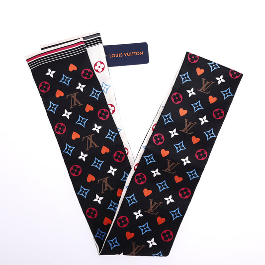 Pre-Owned Louis Vuitton Black Multicolor Silk Monogram Bandeau Scarf 91819554