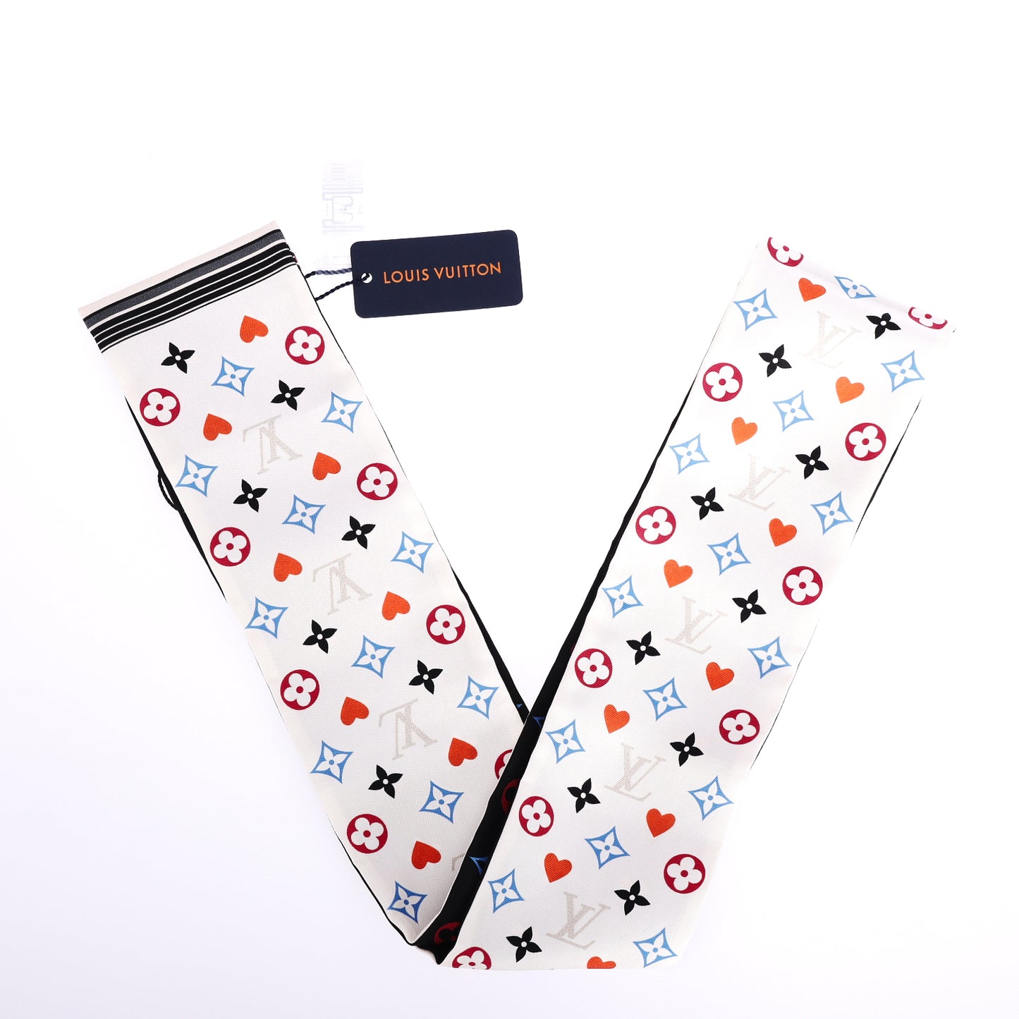 Pre-Owned Louis Vuitton Black Multicolor Silk Monogram Bandeau Scarf 91819554