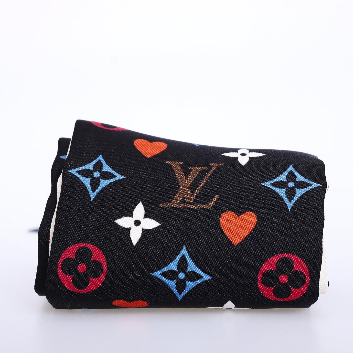 Pre-Owned Louis Vuitton Black Multicolor Silk Monogram Bandeau Scarf 91819554