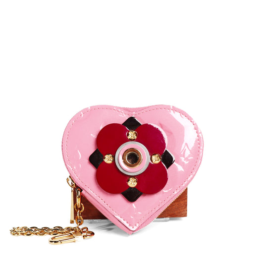 Pre-Owned Louis Vuitton Heart Pink Patent Leather  Coin Purse 92326183