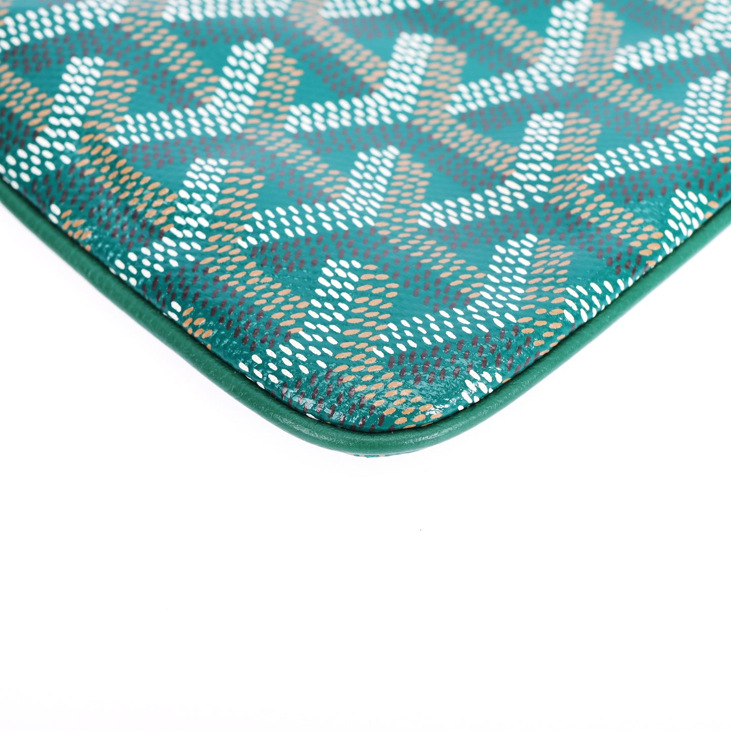 Pre-Owned Goyard Sénat Green Coated Canvas  Clutch Bag 92366470