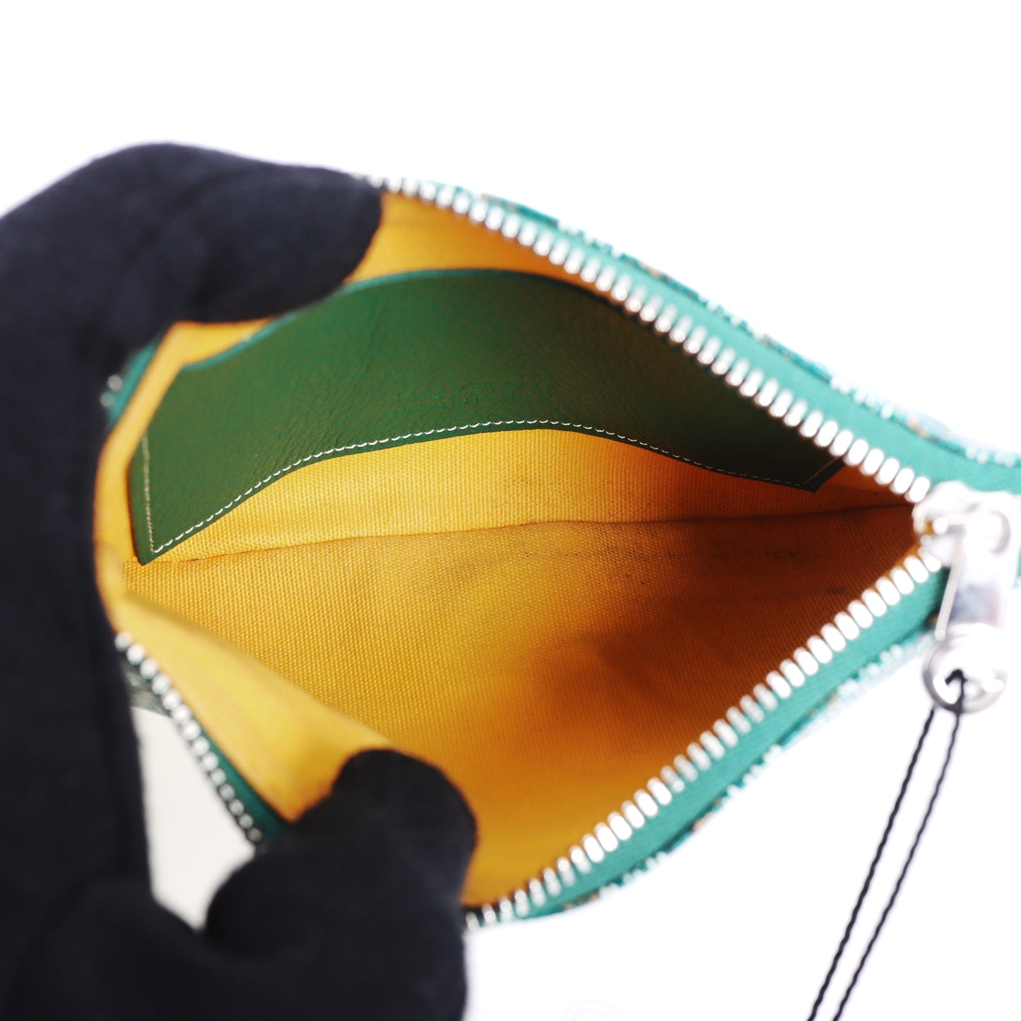 Pre-Owned Goyard Sénat Green Coated Canvas  Clutch Bag 92366470