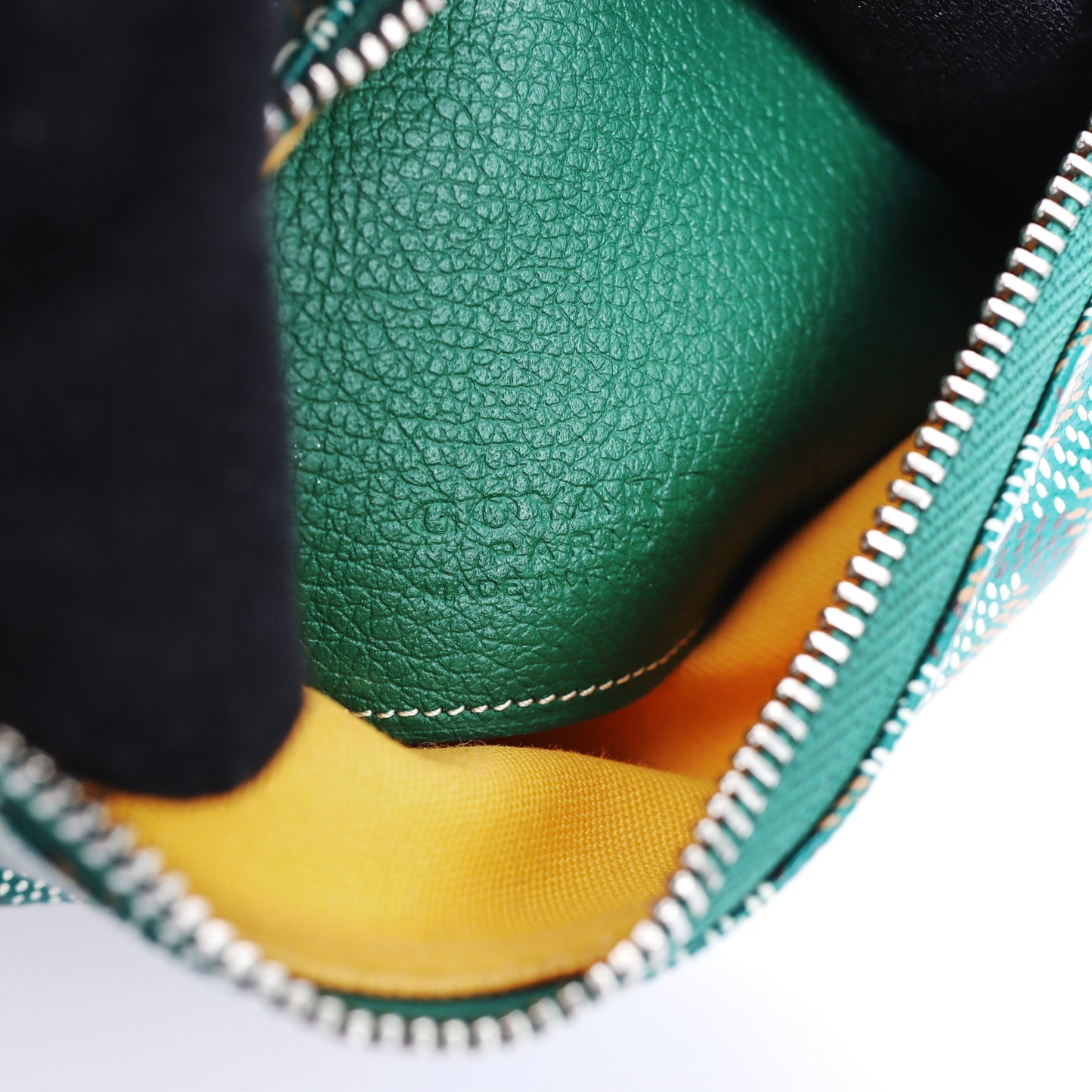 Pre-Owned Goyard Sénat Green Coated Canvas  Clutch Bag 92366470