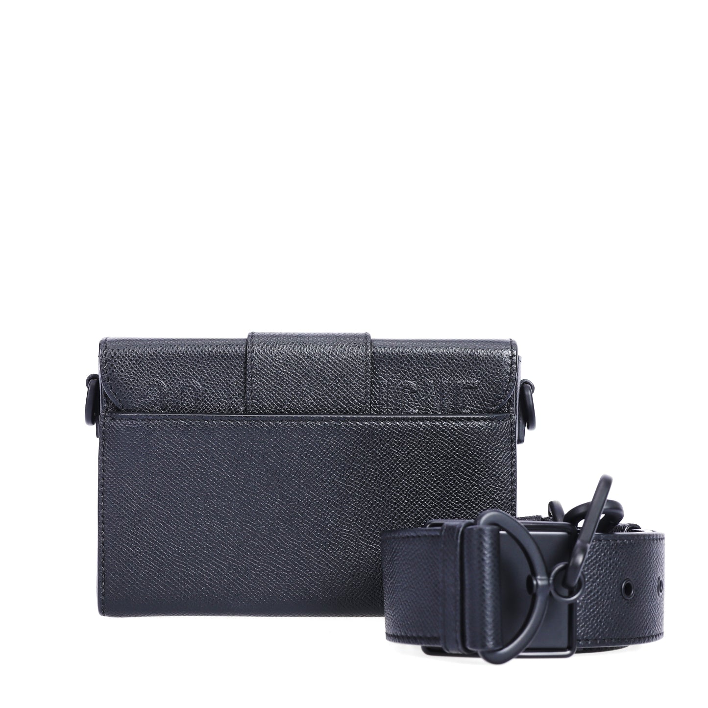 Pre-Owned Dior Montaigne Black Grained Calfskin Crossbody Bag 93211120