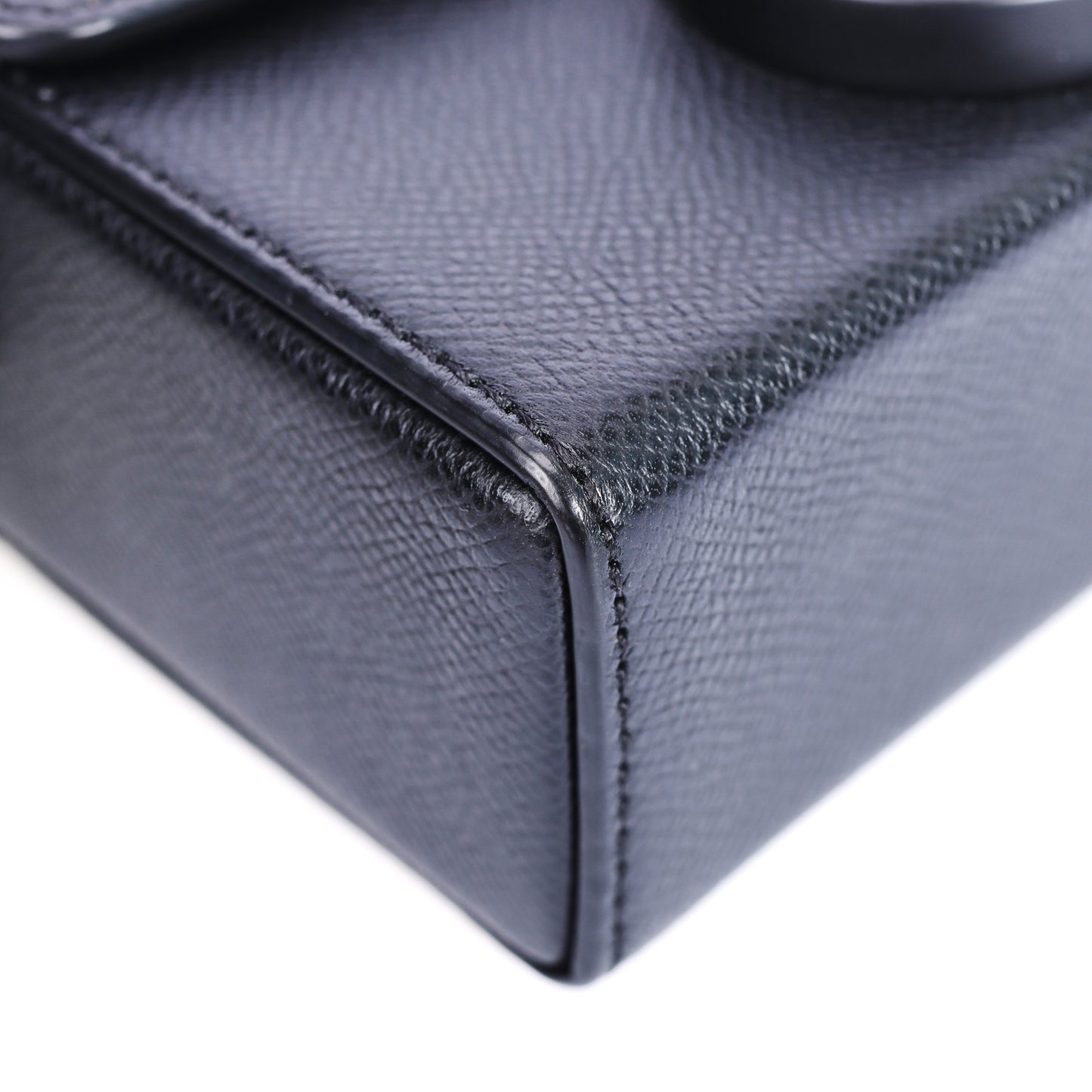 Pre-Owned Dior Montaigne Black Grained Calfskin Crossbody Bag 93211120