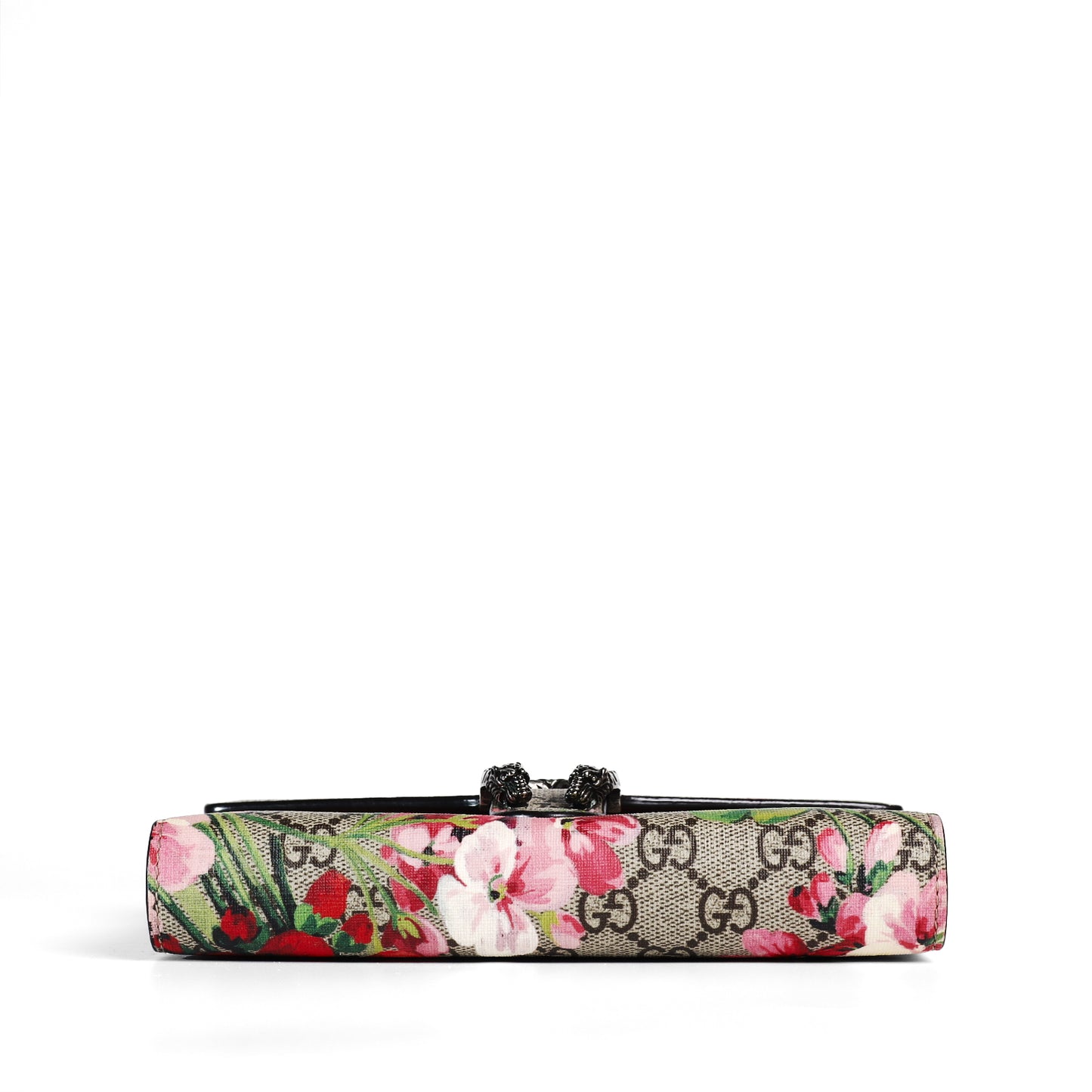 Pre‑Owned Gucci Dionysus Ebony GG Supreme coated canvas Floral Wallet on Chain 93523508