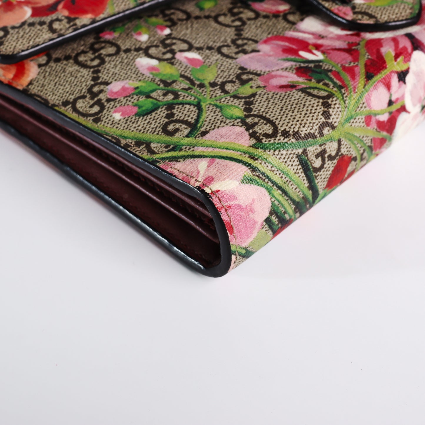 Pre‑Owned Gucci Dionysus Ebony GG Supreme coated canvas Floral Wallet on Chain 93523508