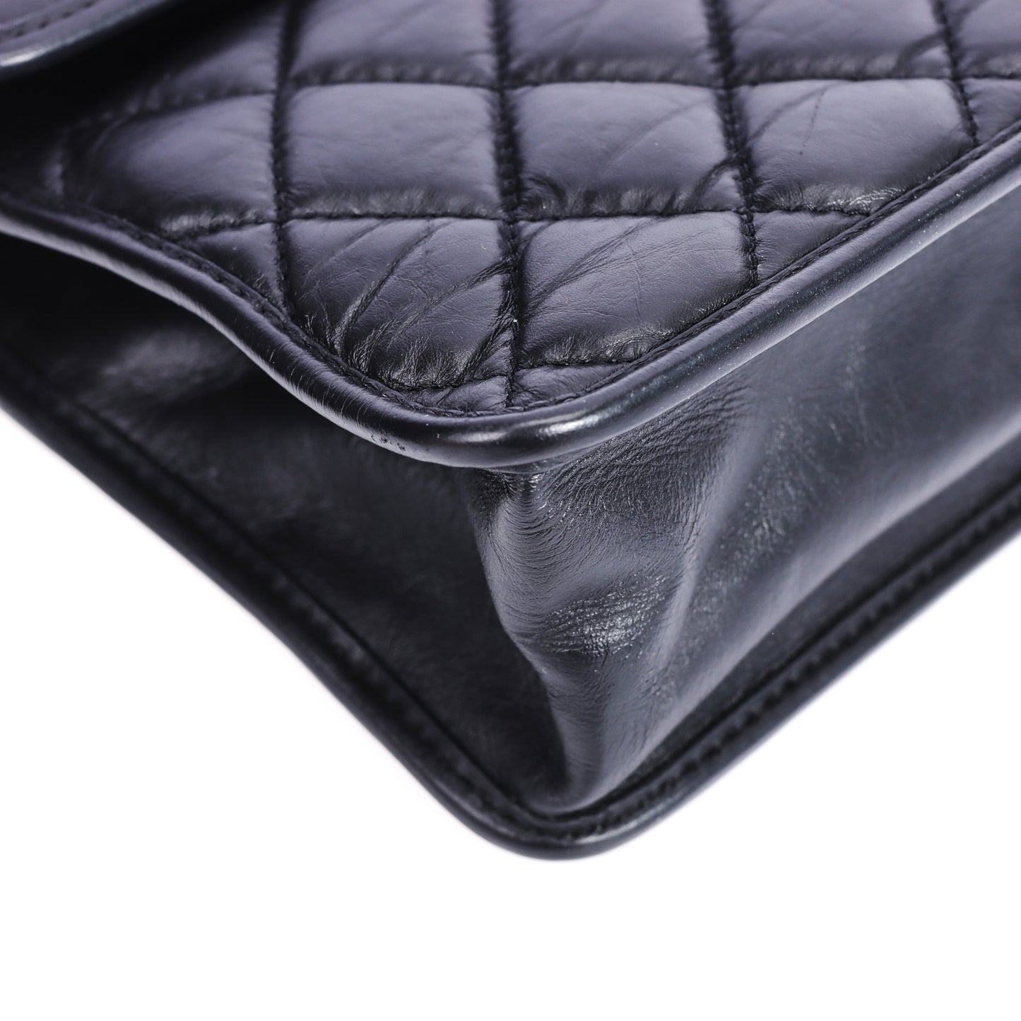 Pre-Owned Chanel  Black Quilted  Lambskin Shoulder Bag 93527587 L