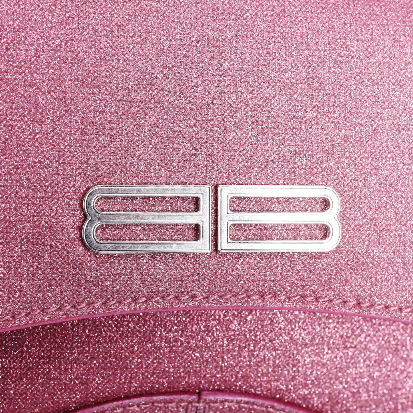 Pre-Owned Balenciaga Metallic Pink Sparkling Fabric Shoulder Bag 93730436