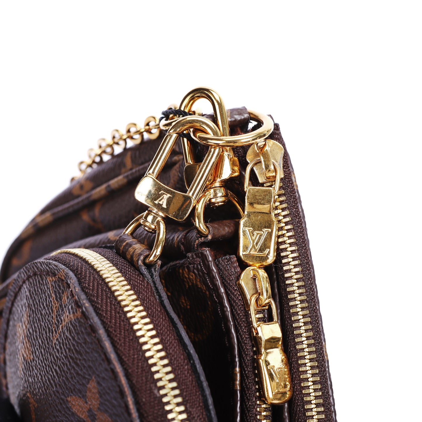 Pre-Owned Louis Vuitton Multi Pochette Accessoires Brown Coated Canvas Shoulder Bag 94399459