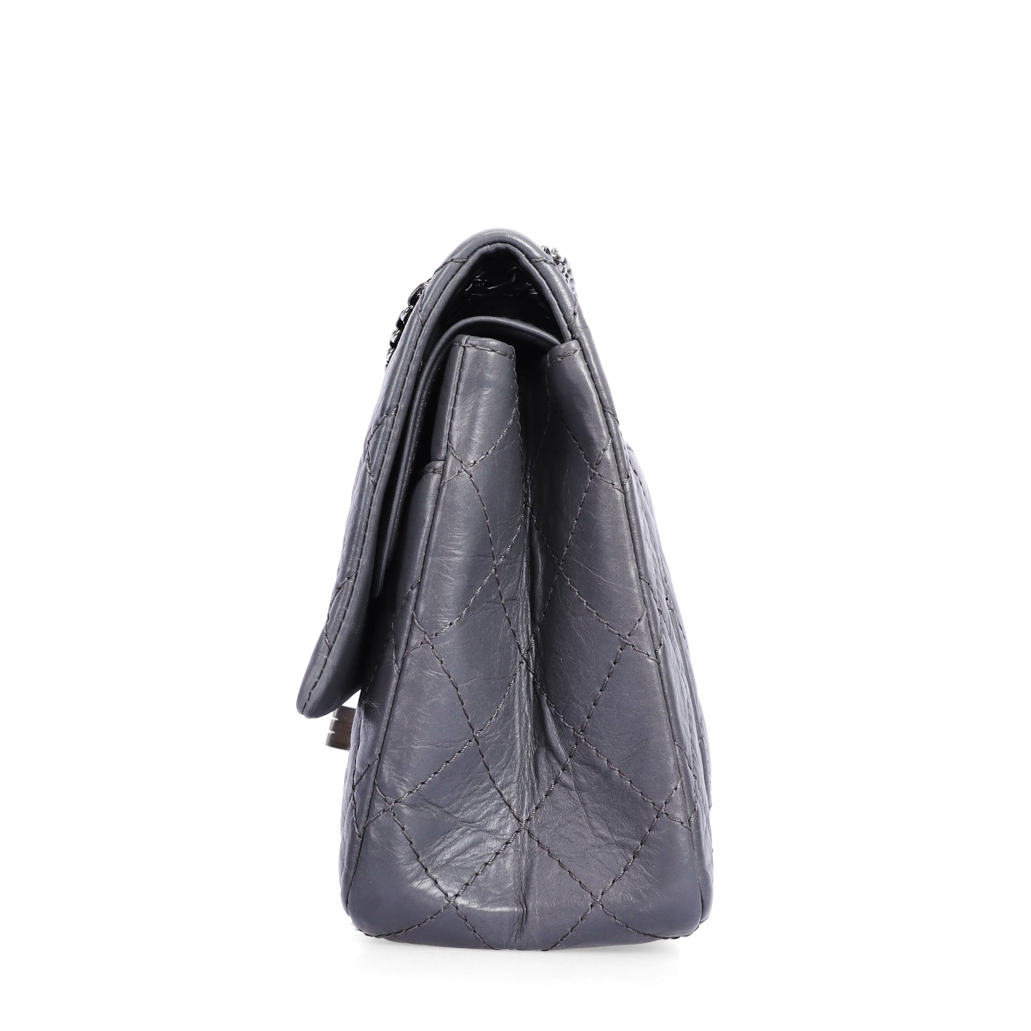 Pre-Owned Chanel Medium 2.55 Reissue Grey Calfskin Shoulder Bag 94435955