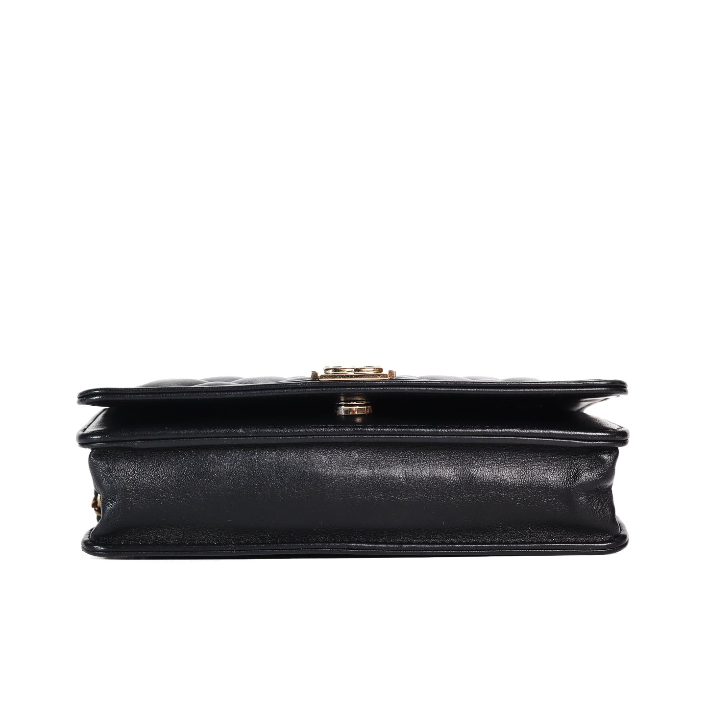 Pre-Owned Chanel Boy Black Lambskin Wallet on Chain 94594327