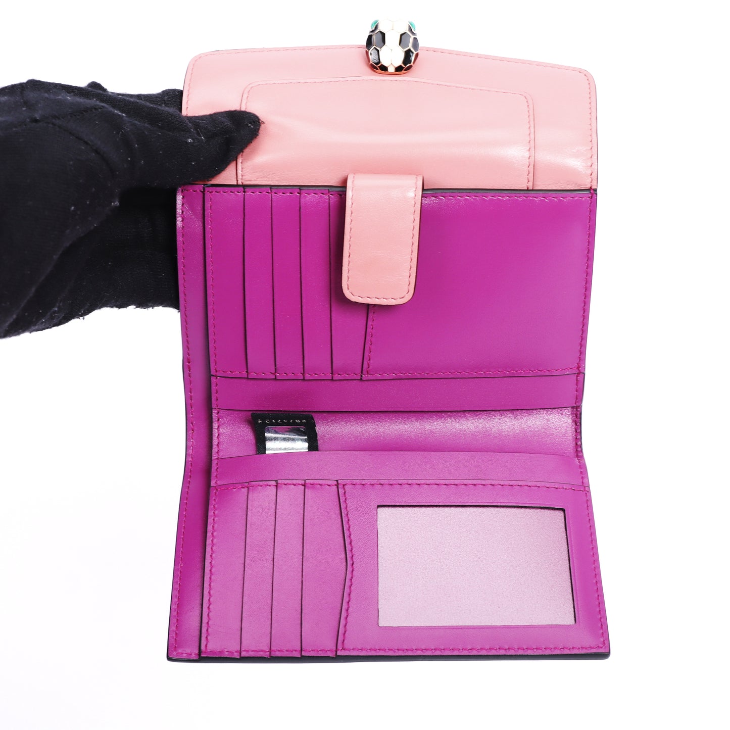 Pre-Owned Bulgari Serpenti Forever Pink Calfskin Small Wallet 94919829