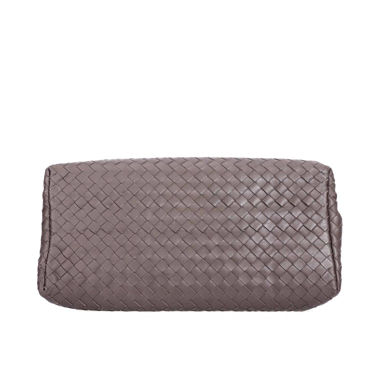 Pre-Owned Bottega Veneta Roma Intrecciato Taupe Calfskin Shoulder Bag 95490072