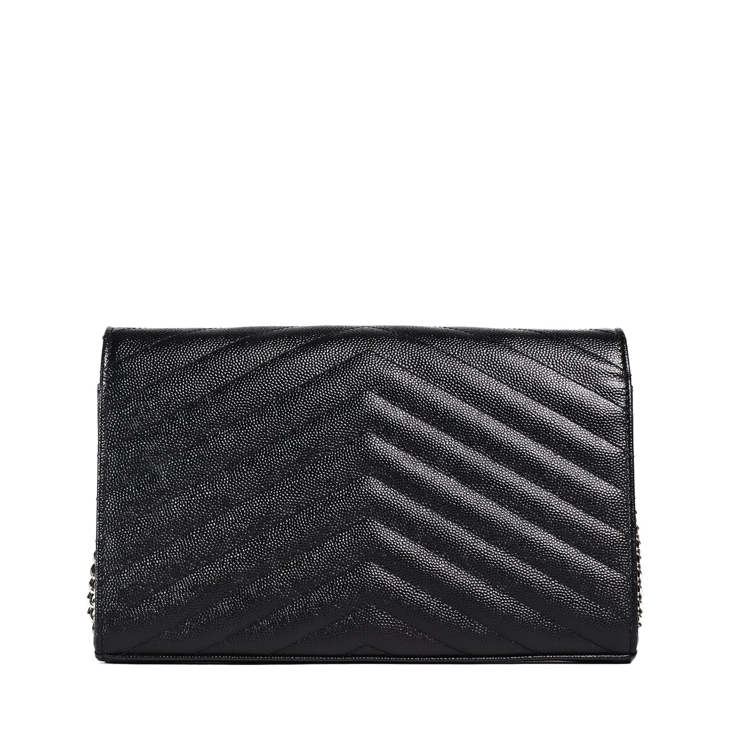 Pre-Owned Saint Laurent YSL Monogram Black Calfskin Wallet on Chain 95895888