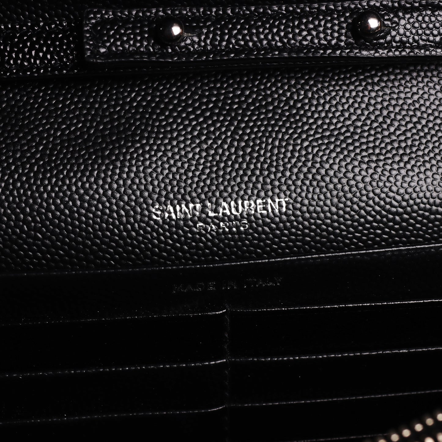 Pre-Owned Saint Laurent YSL Monogram Black Calfskin Wallet on Chain 95895888