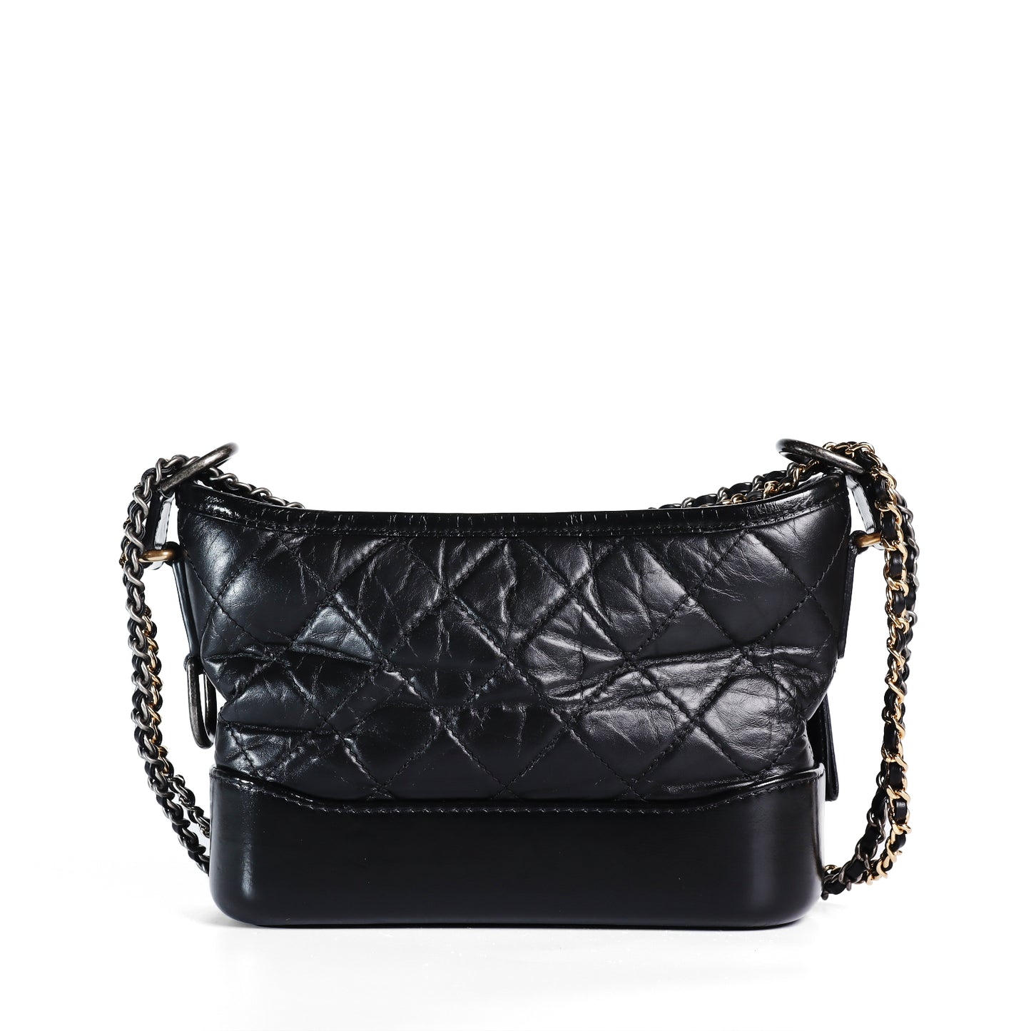 Pre-Owned Chanel Gabrielle Small Black Calfskin Hobo Crossbody Bag 96057263