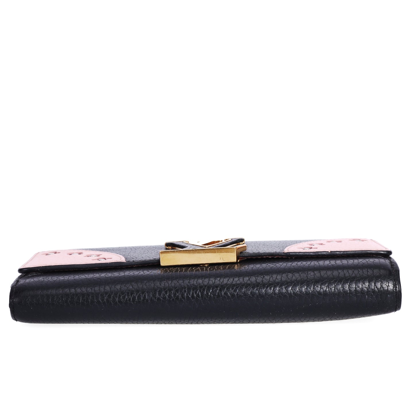 Pre-Owned Louis Vuitton Black Calfskin Long Wallet  96873777