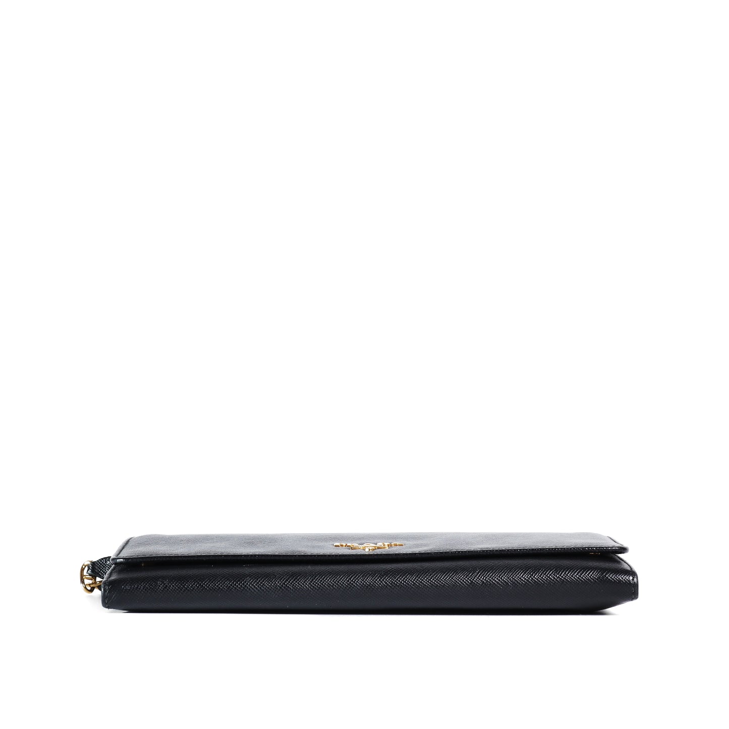Pre-Owned Prada Black Calfskin Wallet on Chain 96890096