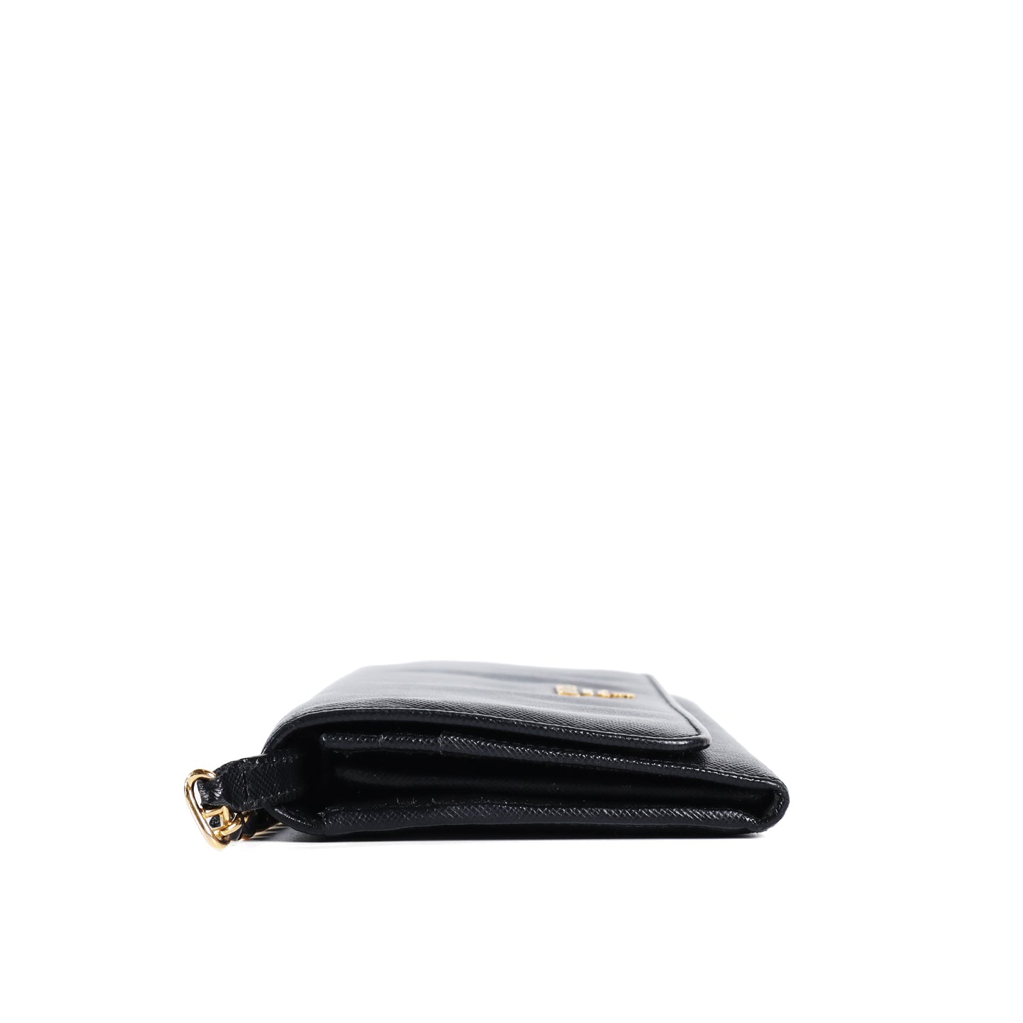 Pre-Owned Prada Black Calfskin Wallet on Chain 96890096